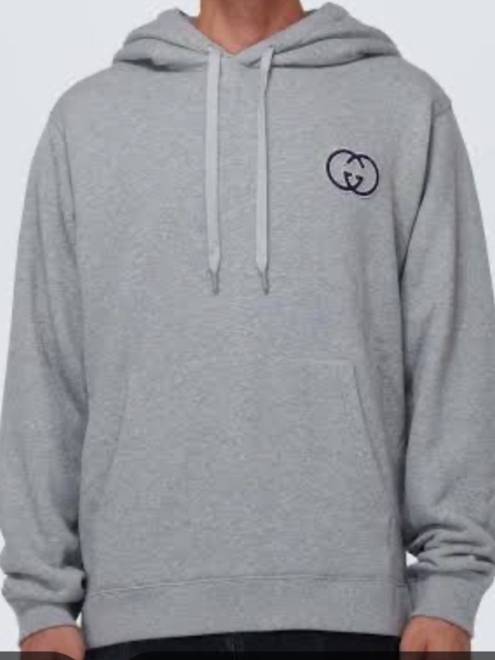 Men’s Gucci Interlocking G Embroidered Jersey Cotton Hoodie.  Size XXXL.
